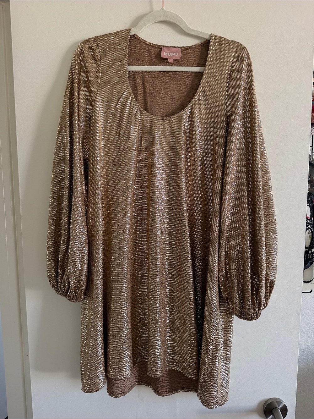 Show me your mumu Gold Sequin Long Sleeve Dress